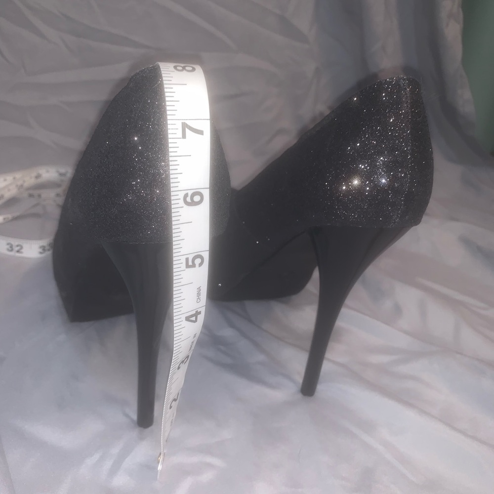 Black Glitter 5” Platform Heels W10 Mossimo ‘Pais… - image 5